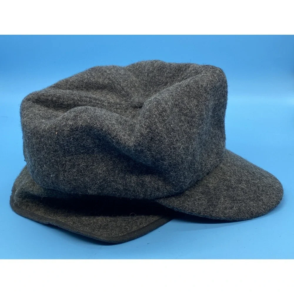 Vintage USA Made Haband Brand Gray Wool Blend Ear Flaps Trapper Hat Cap Size S
